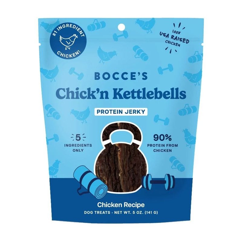 Bocce's Bakery Chick'n Kettlebells Protein Jerky Dog Treats, 5 oz