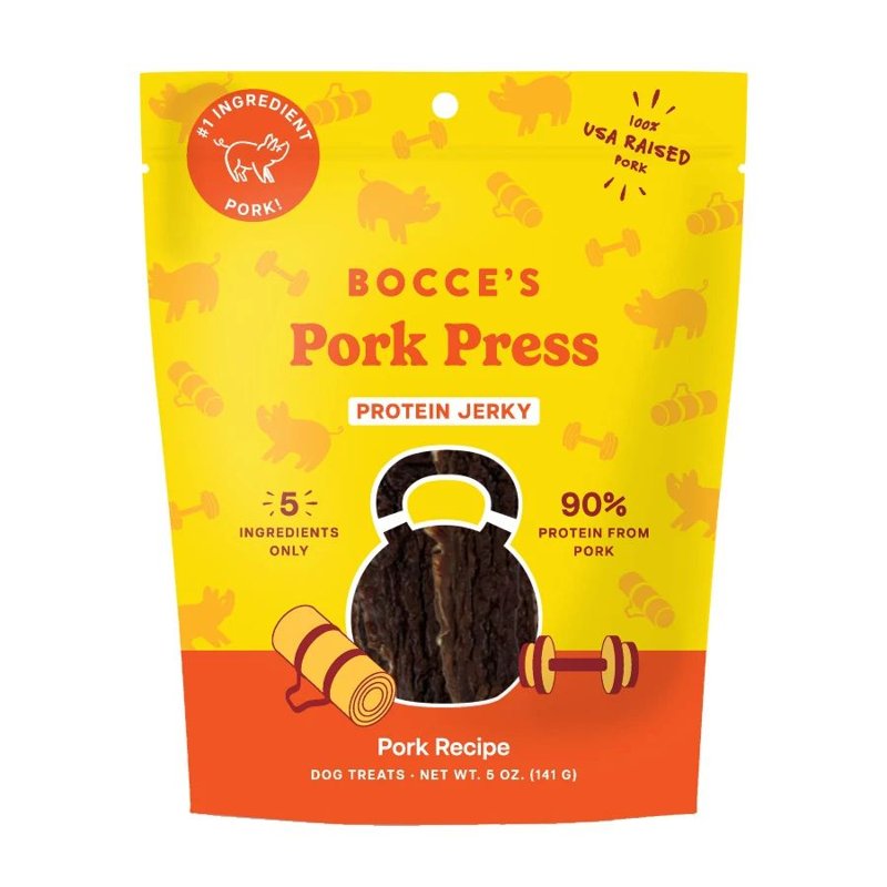 Bocce's Bakery Pork Press Protein Jerky Dog Treats, 5 oz