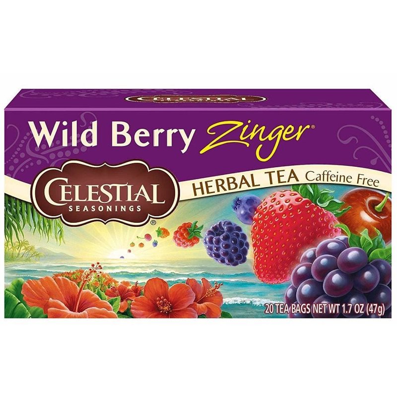 Celestial Seasonings Wild Berry Zinger Herbal Tea, 20 tea bags
