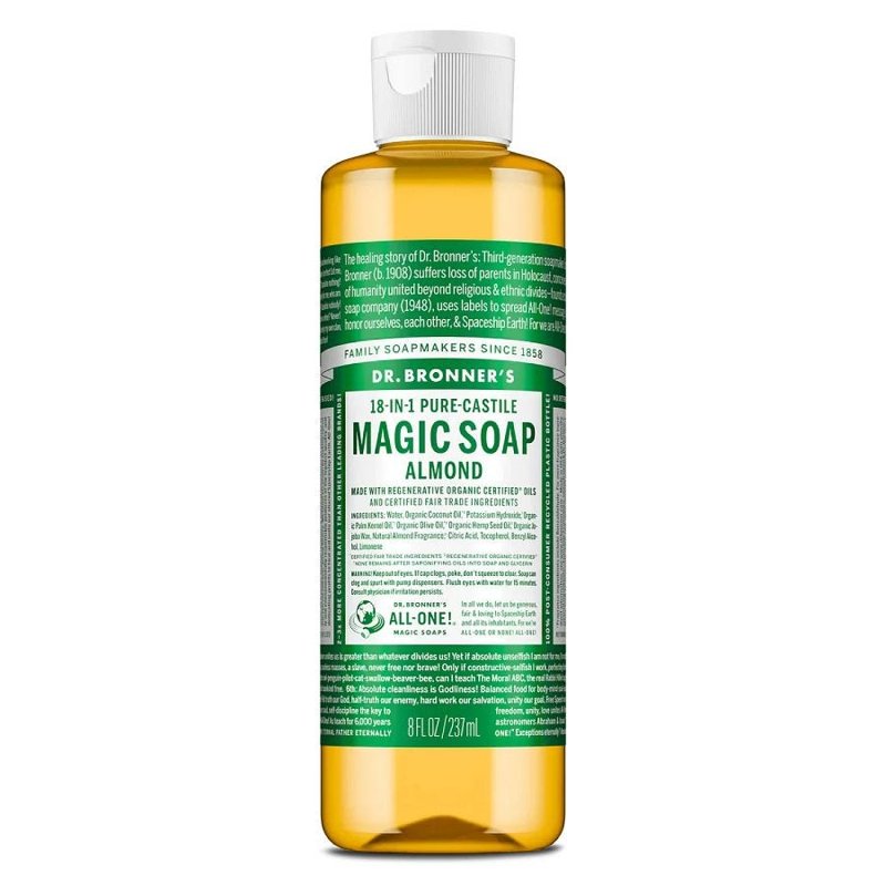 Dr. Bronner's 18-in-1 Pure-Castile Liquid Soap, Almond, 8 fl oz