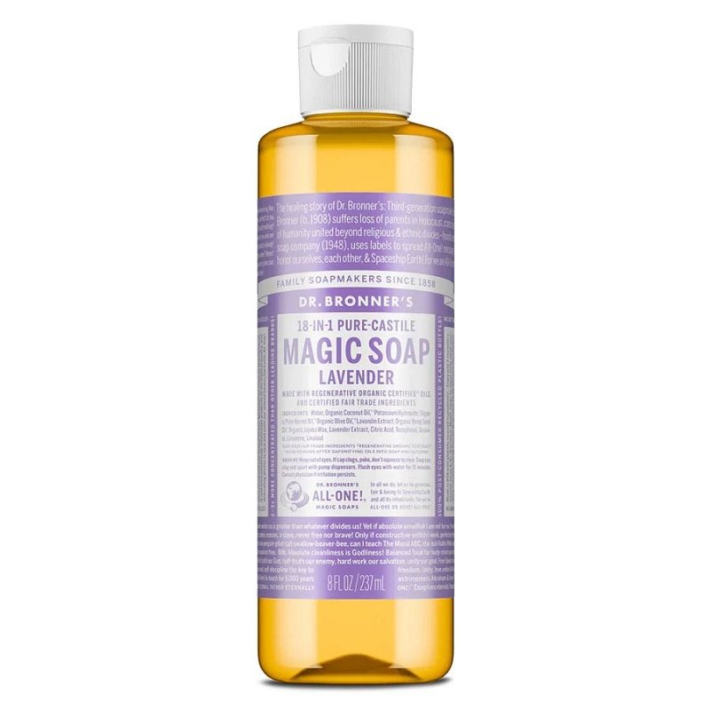 Dr. Bronner's 18-in-1 Pure-Castile Liquid Soap, Lavender, 8 fl oz