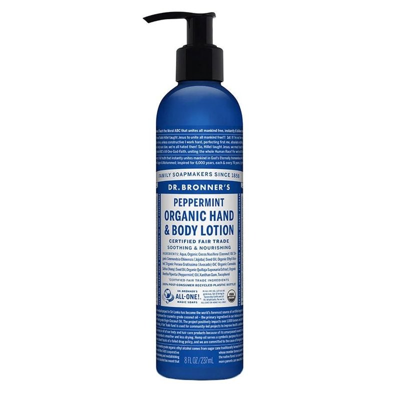 Dr. Bronner's Organic Hand & Body Lotion, Peppermint, 8 fl oz