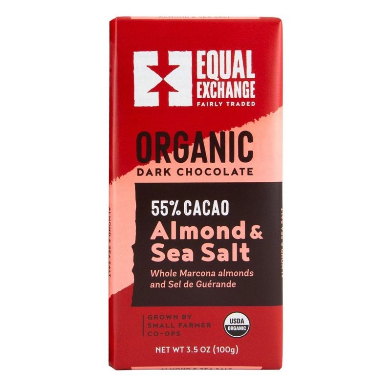 Equal Exchange Organic Dark Chocolate Almond & Sea Salt Bar, 3.5 oz bar