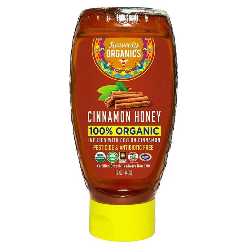 Heavenly Organics Organic Raw Cinnamon Honey, 12 oz squeeze bottle