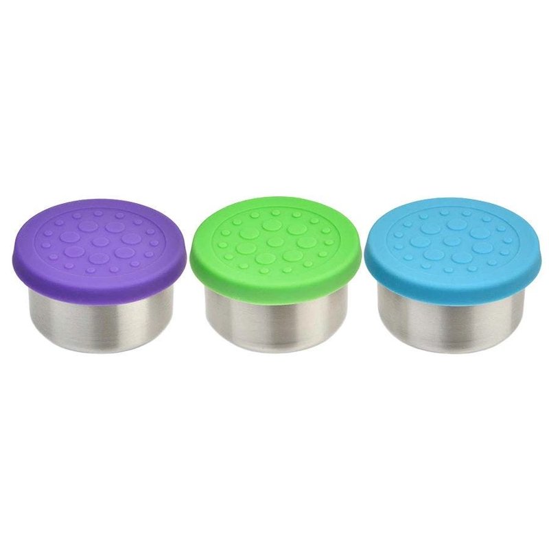 LunchBots Stainless Steel Dip Containers, Assorted Colors, 3 x 1.5 oz