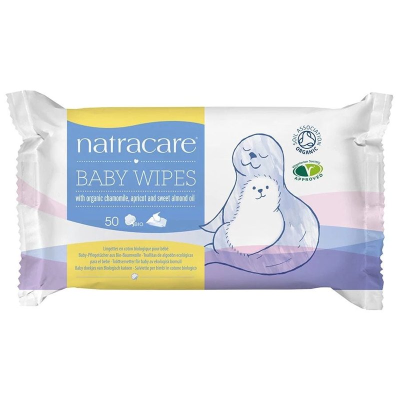 Natracare Organic Cotton Baby Wipes, 50 count