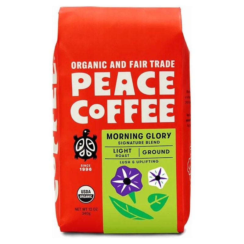 Peace Coffee Morning Glory Blend Ground Coffee, 12 oz